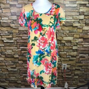 Spense pleated yellow spring dress